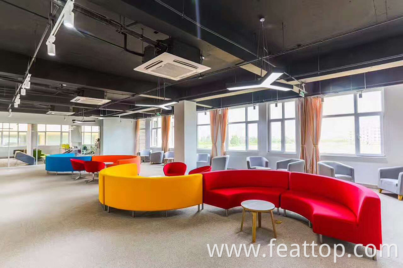 Modern design fabric or PU leather round shape sectional office sofa set